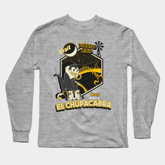 Crypto Tourism : El Chupacabra Long Sleeve T-Shirt by todd3point0